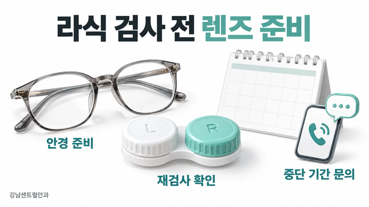 중단 기간 문의, 안경 준비, 재검사 확인으로 정리한 렌즈 착용자의 라식 검사 준비